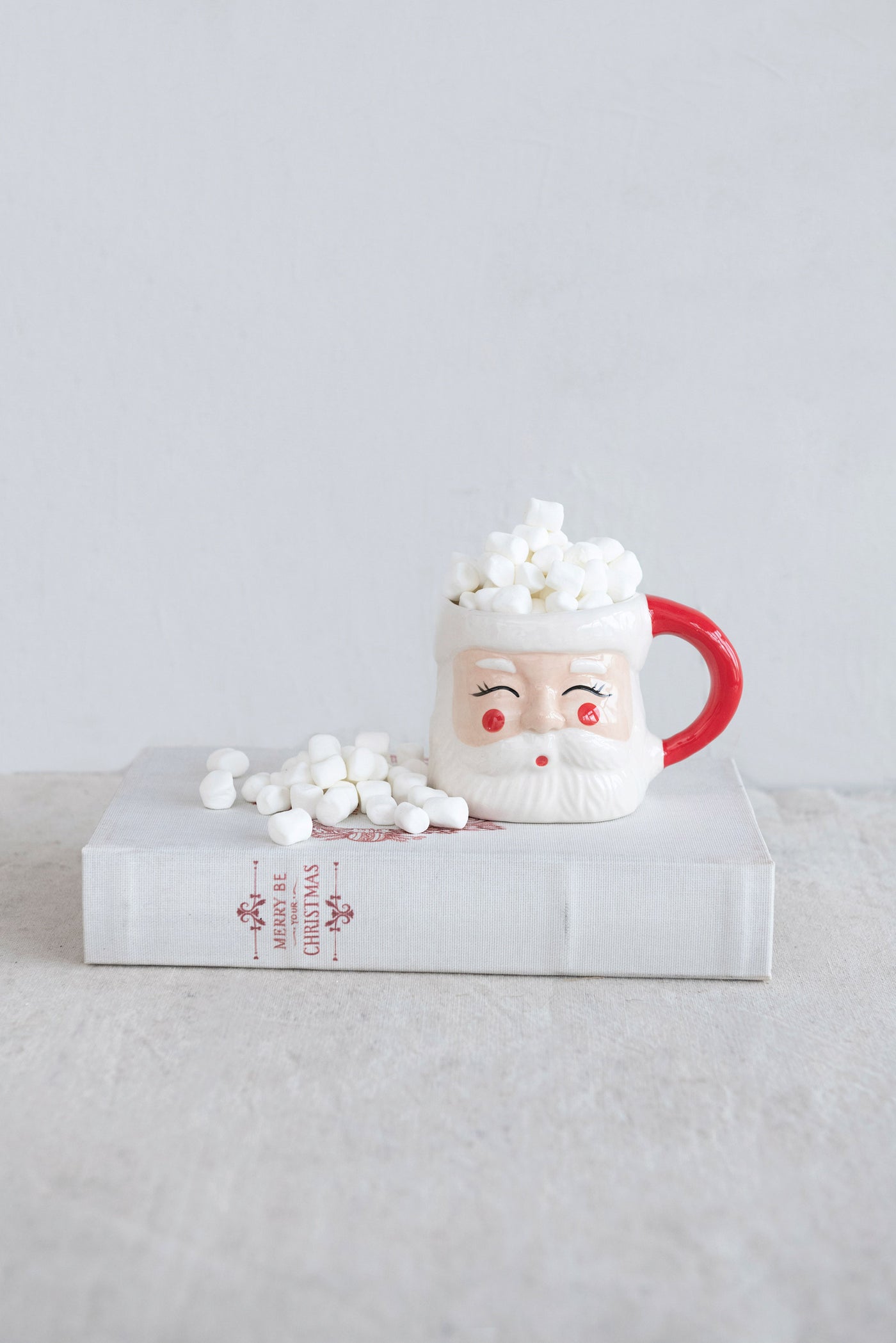 12 oz. Hand-Painted Stoneware Santa Mug