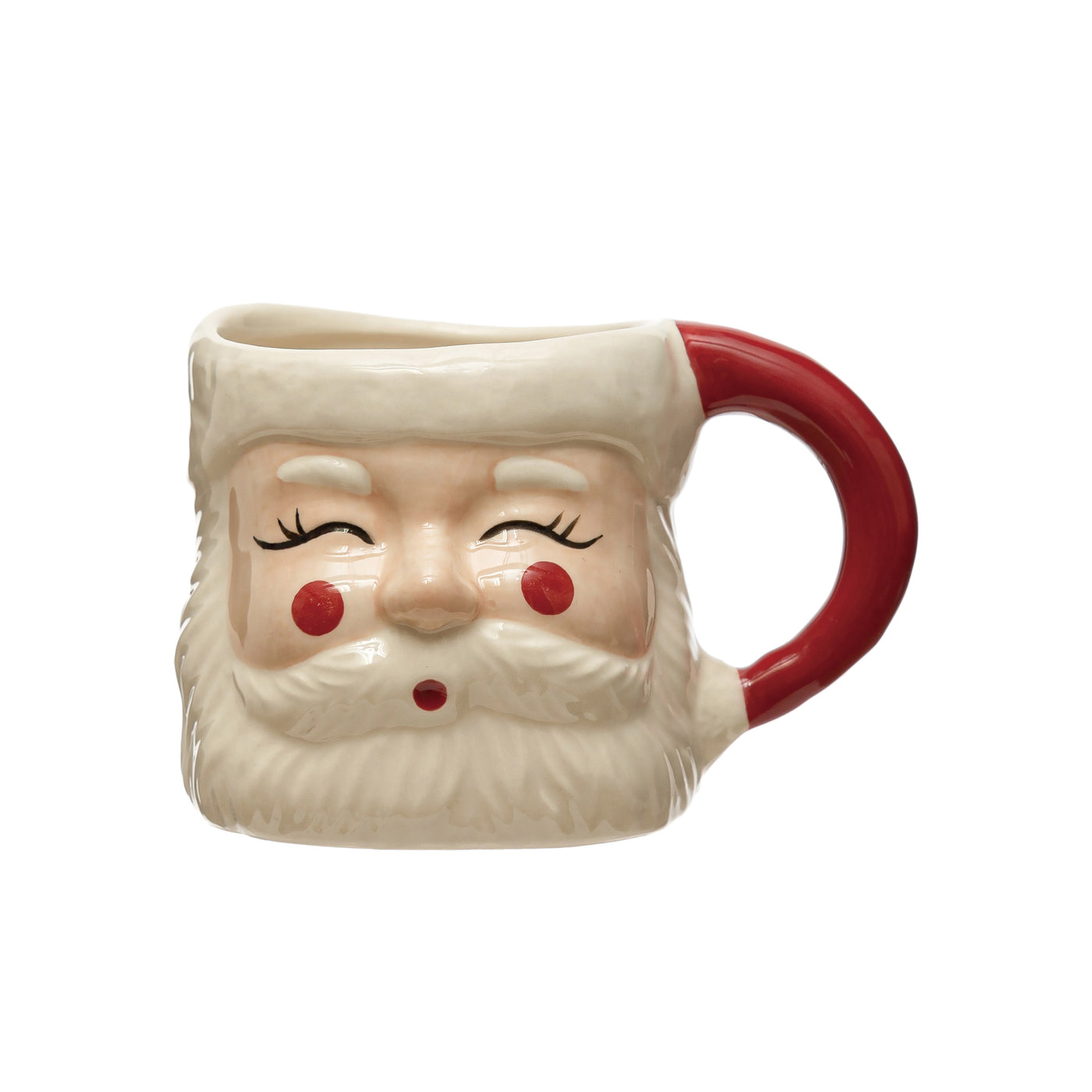 12 oz. Hand-Painted Stoneware Santa Mug