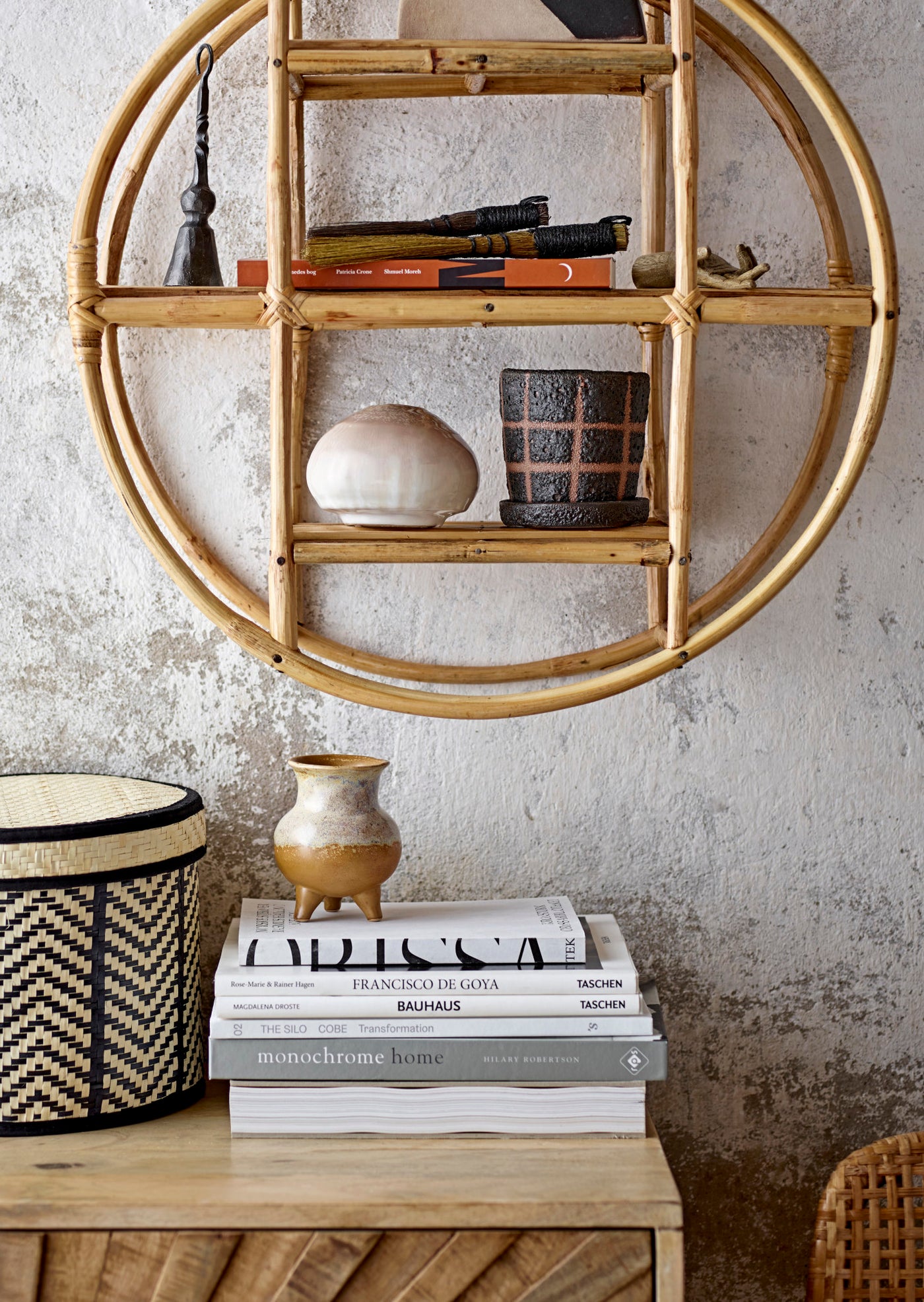 Black Grid Terracotta Planter with Saucer