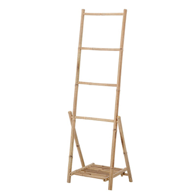 Bamboo Folding Ladder with Bottom Shelf