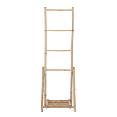 Bamboo Folding Ladder with Bottom Shelf