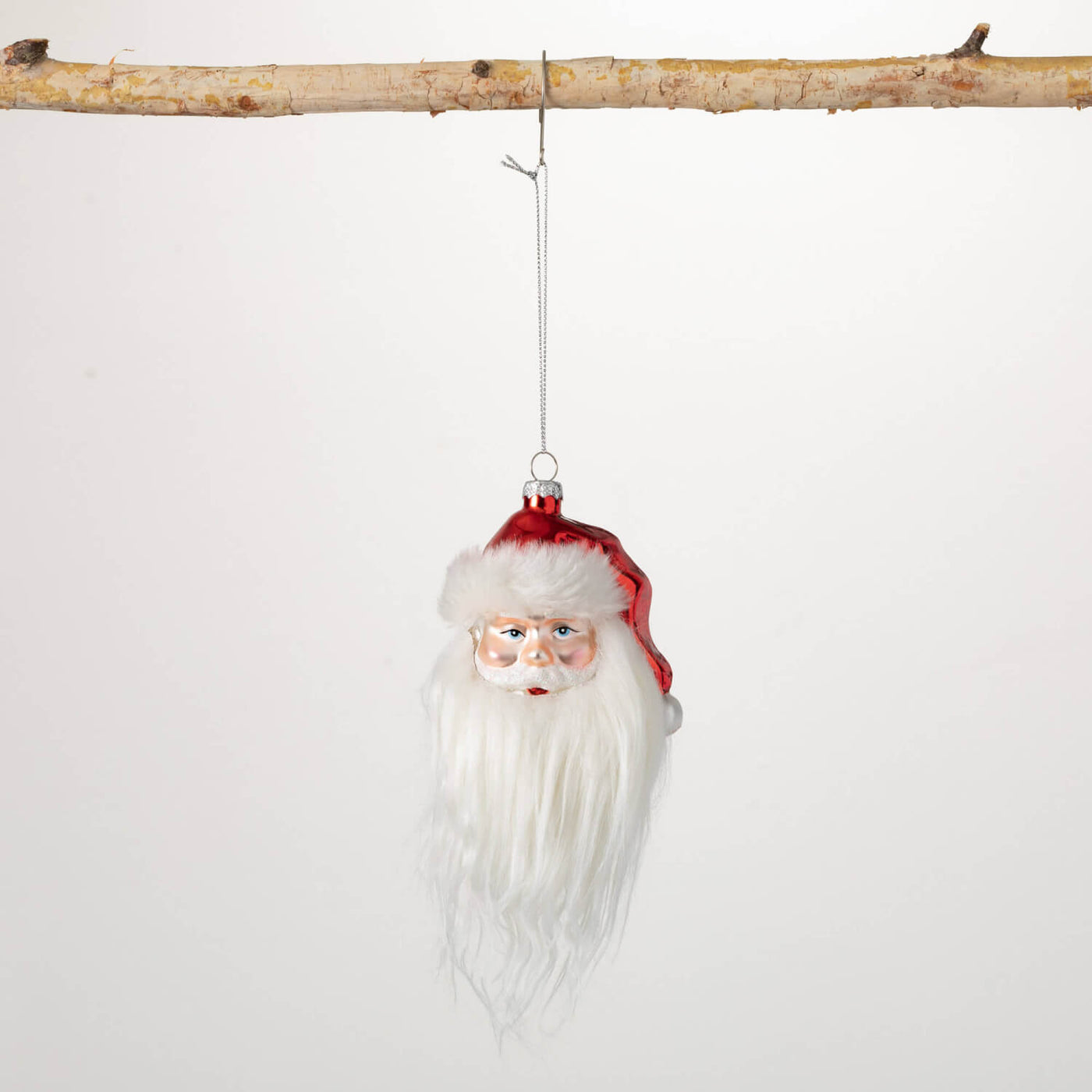 Glass Santa Head Ornament