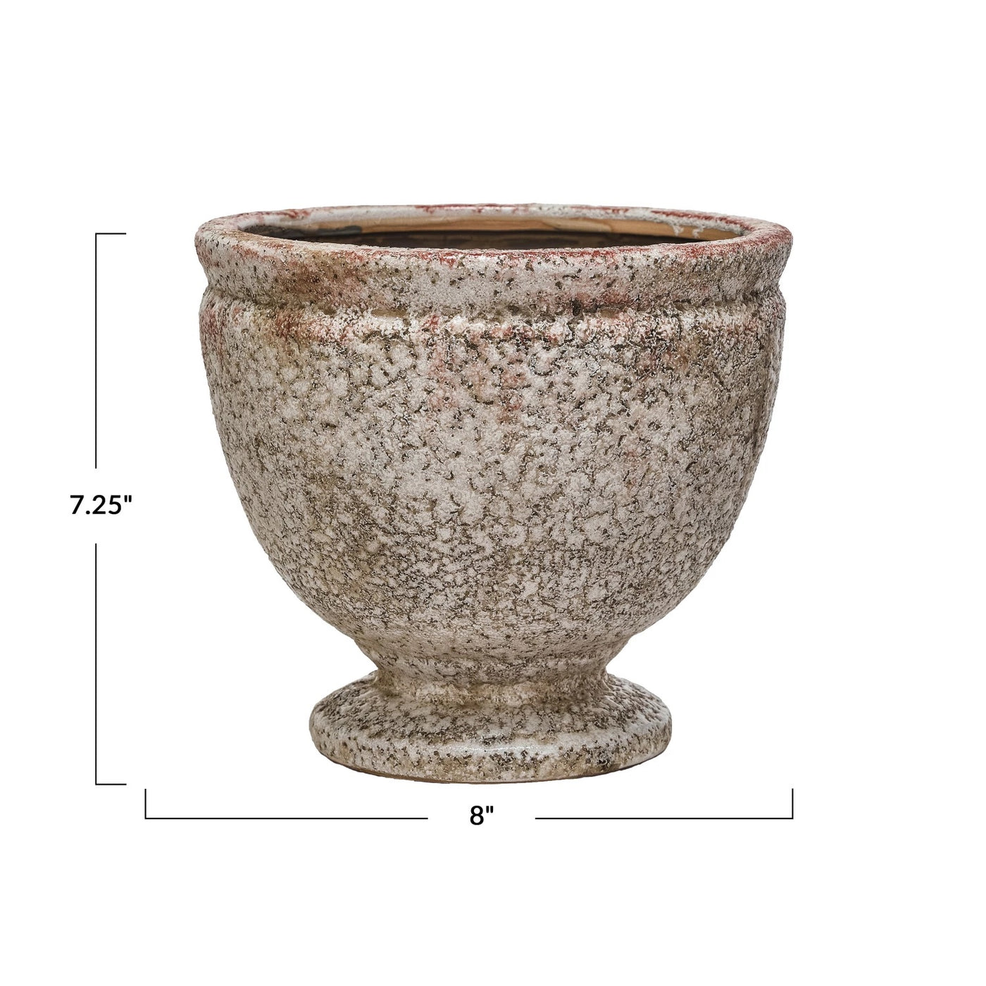 Distressed Terracotta Footed Planter, 5"