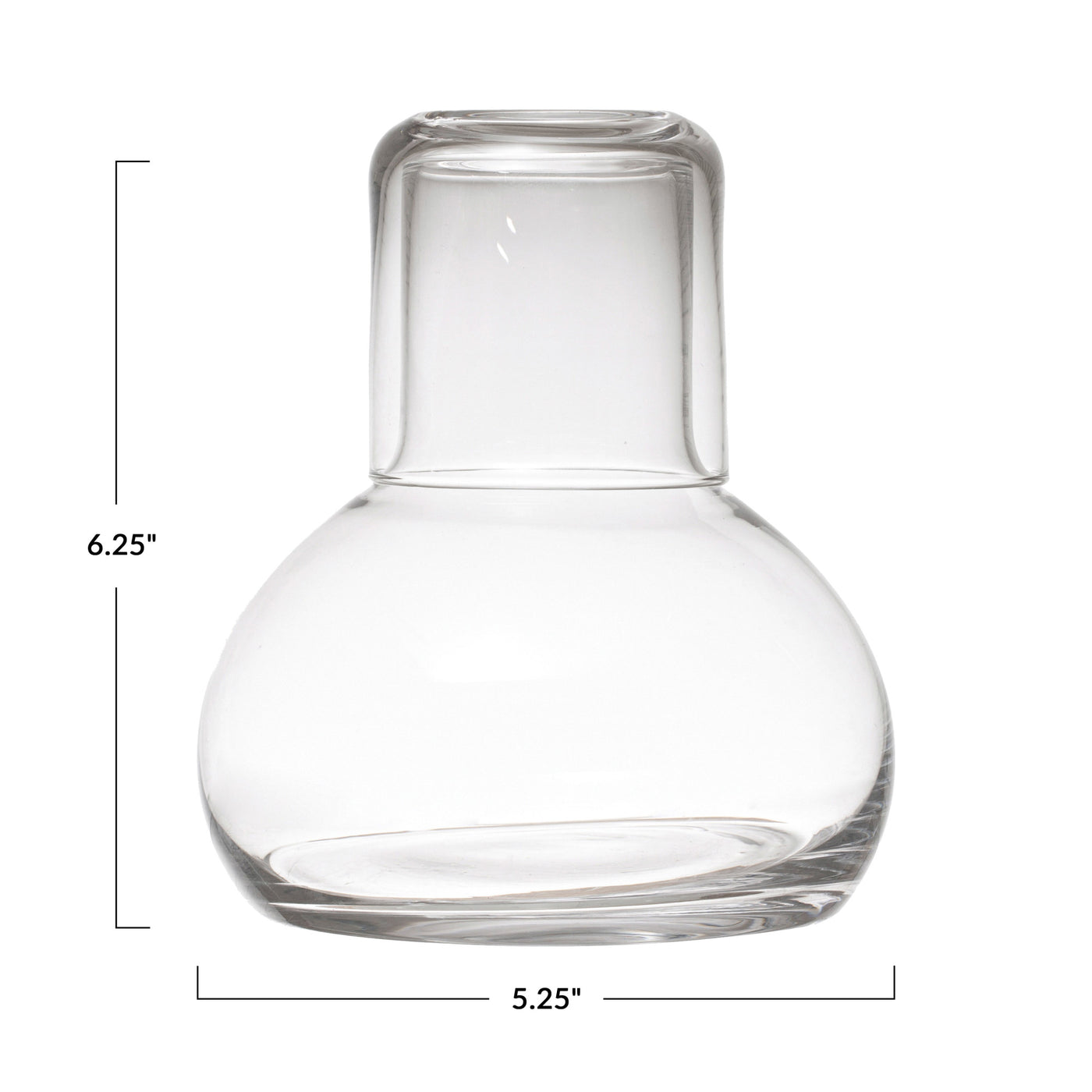 Glass Carafe with Glass, Set of 2