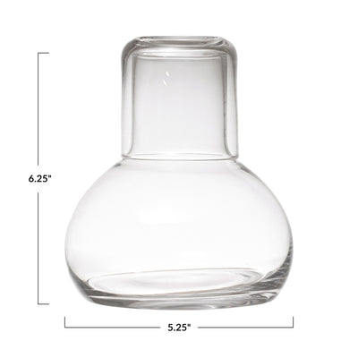 Glass Carafe with Glass, Set of 2