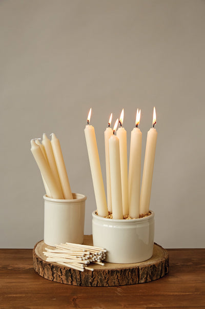 Unscented Taper Candles In Box, Set of 12