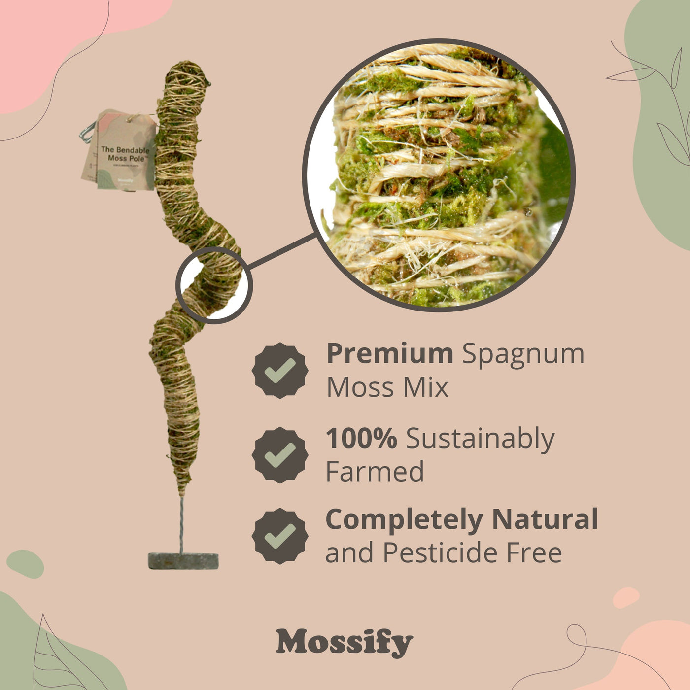 Mossify 16" Bendable Moss Pole