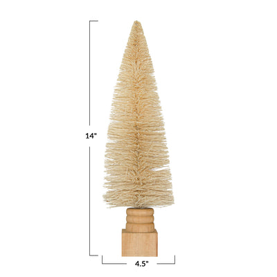 14"H Sisal Bottle Brush Tree, Cream