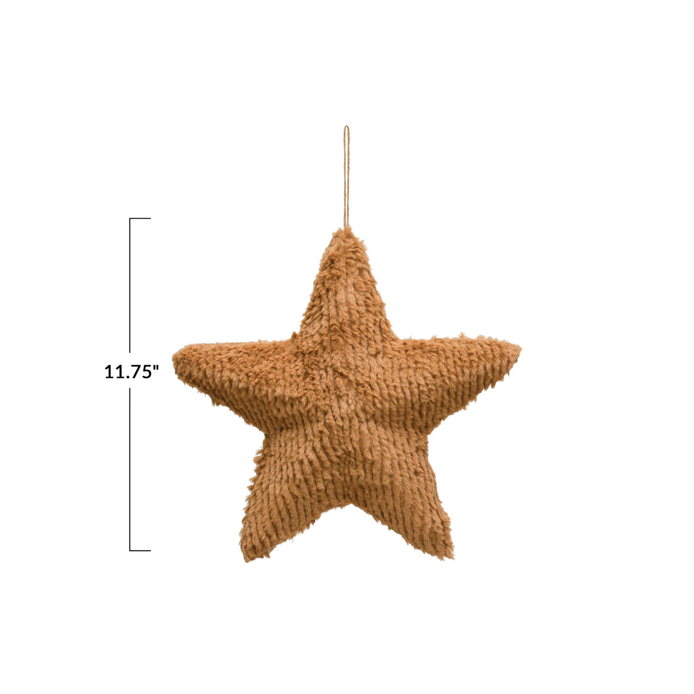 11-3/4"H Fabric Star Ornament, Brown