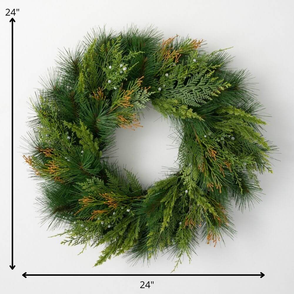 26" Mixed Pine & Juniper Wreath