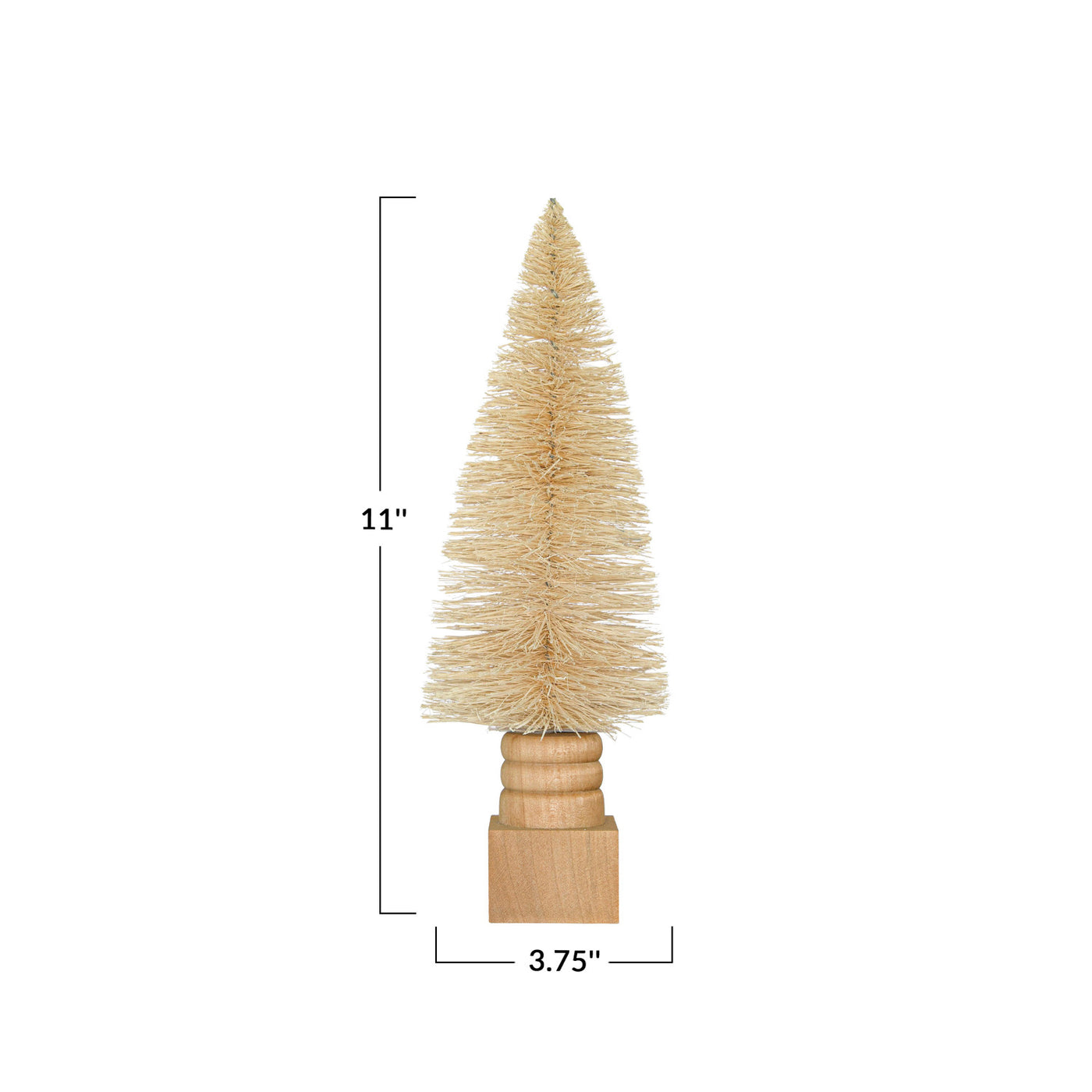 11"H Sisal Bottle Brush Tree, Cream