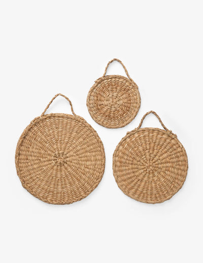 Hand-Woven Bankuan Trivets with Handles, Set of 3