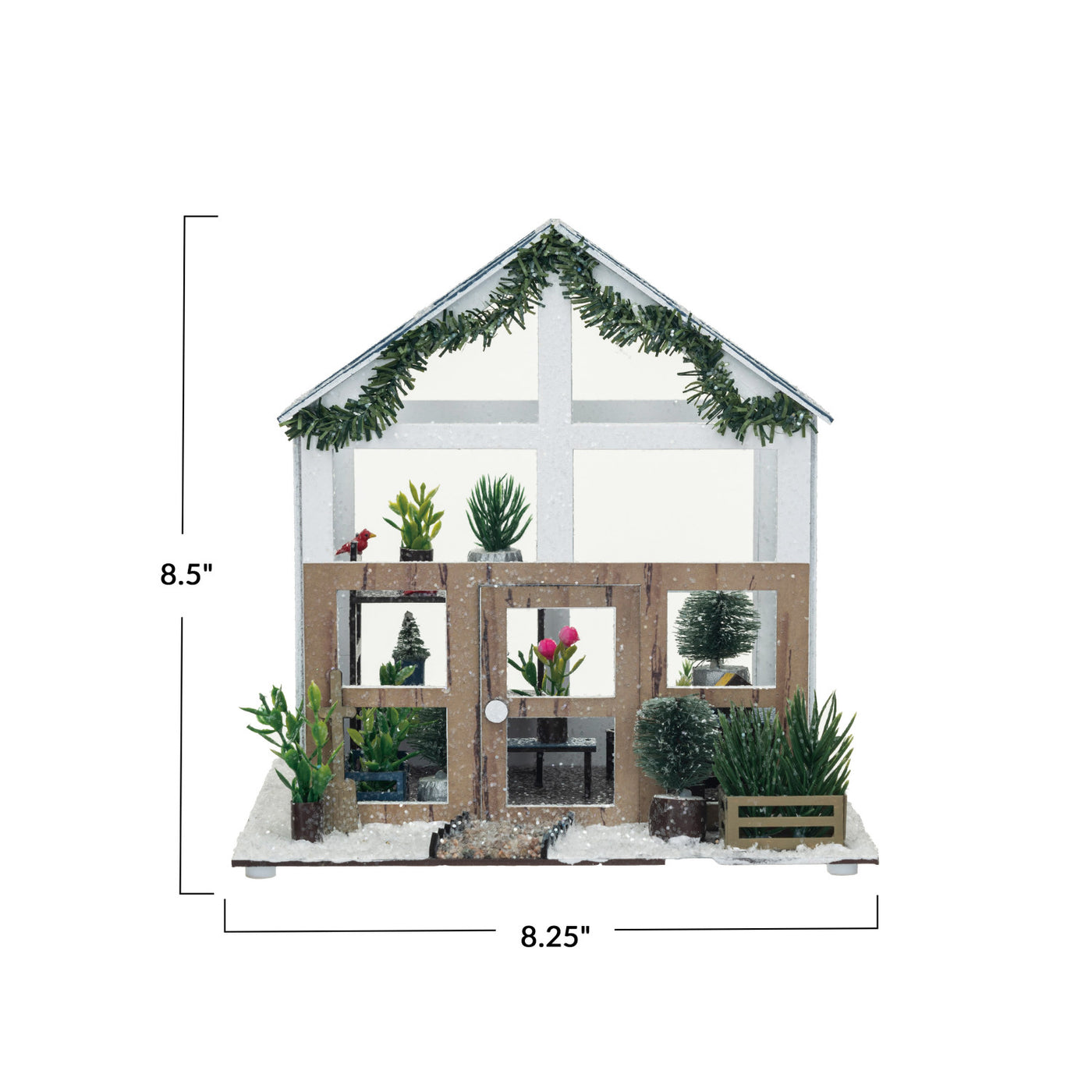 Paper Greenhouse w/ Garland & Plants