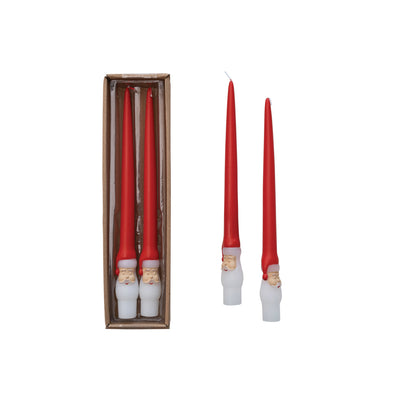 10"H Unscented Santa Taper Candles