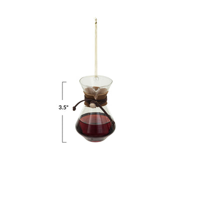 Glass Pour Over Coffee Ornament