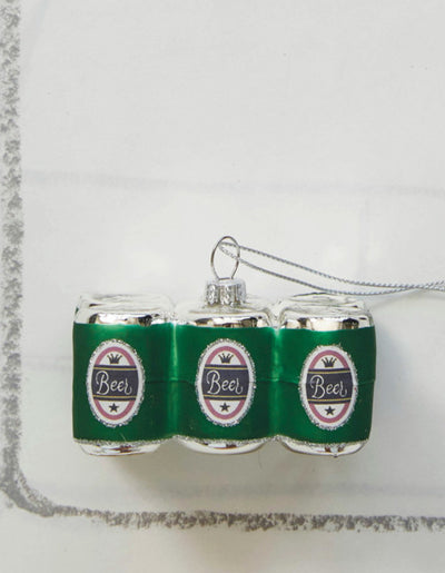 Glass Six Pack Ornament "Beer"