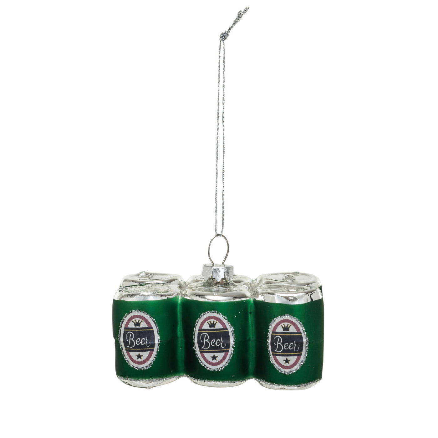 Glass Six Pack Ornament "Beer"