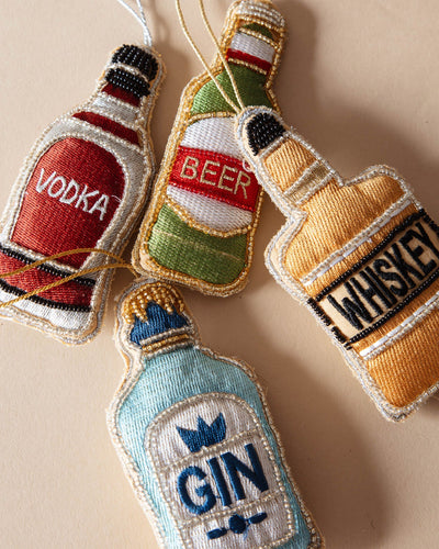 Embroidered "Vodka" Bottle Ornament