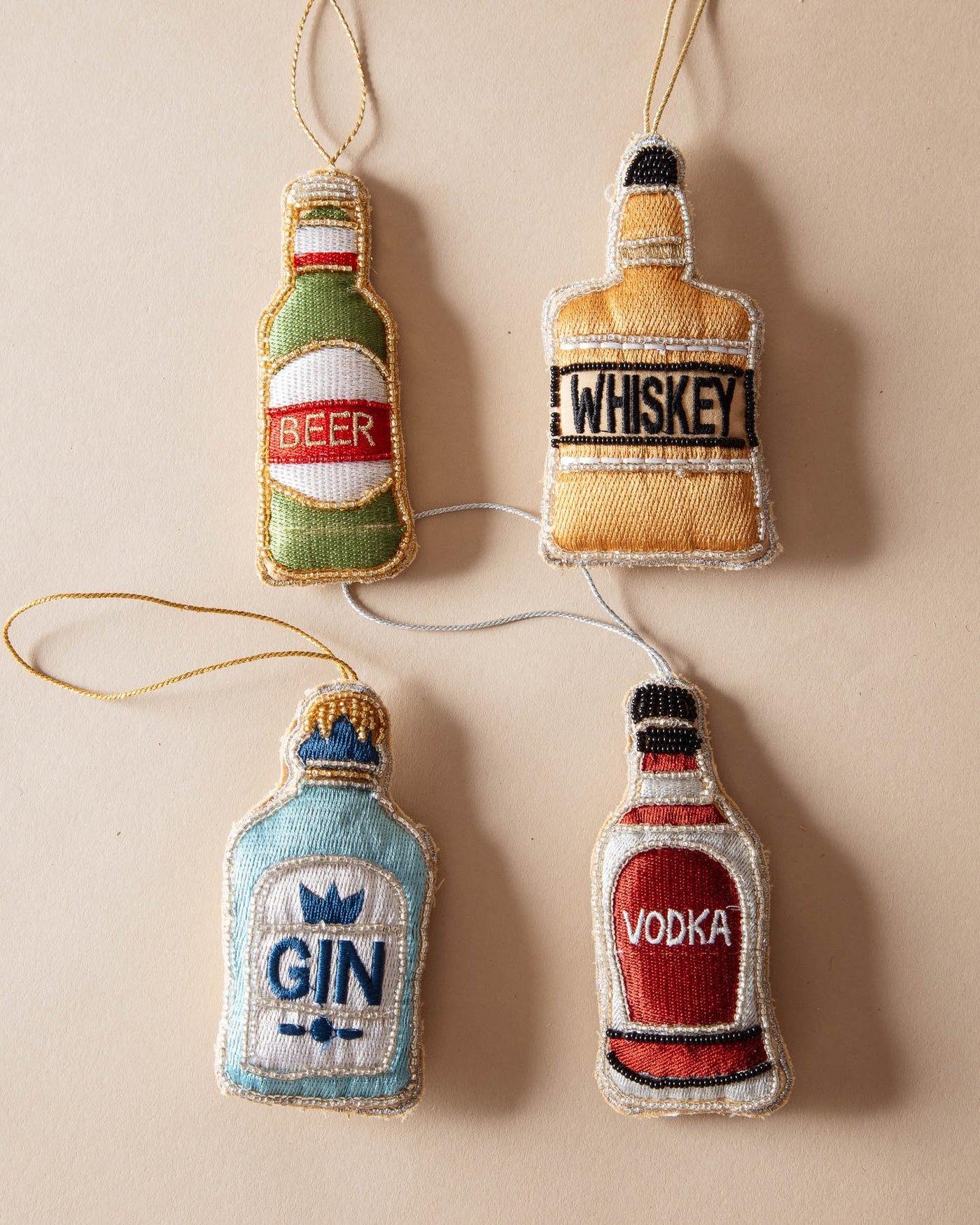 Embroidered "Vodka" Bottle Ornament