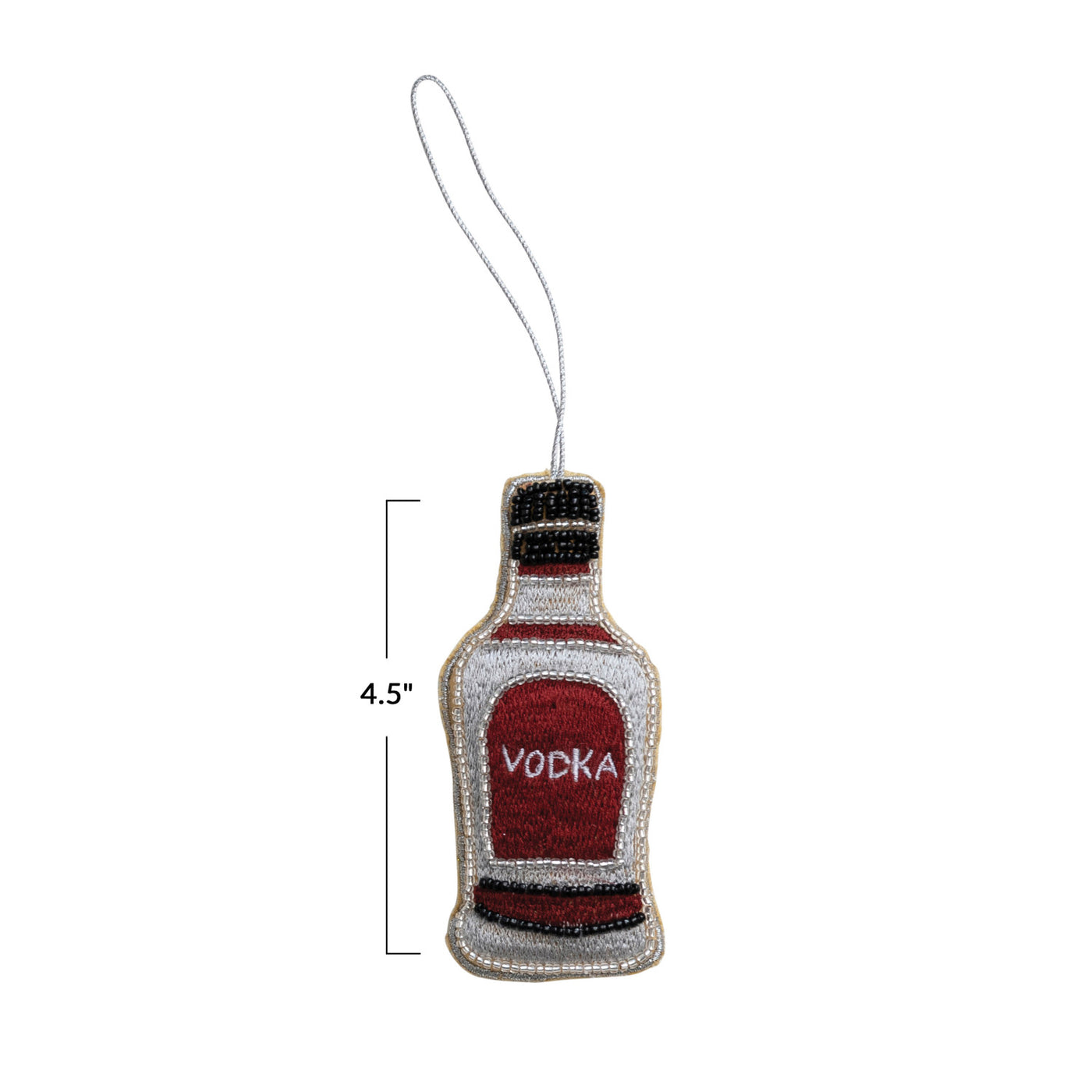 Embroidered "Vodka" Bottle Ornament