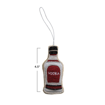 Embroidered "Vodka" Bottle Ornament