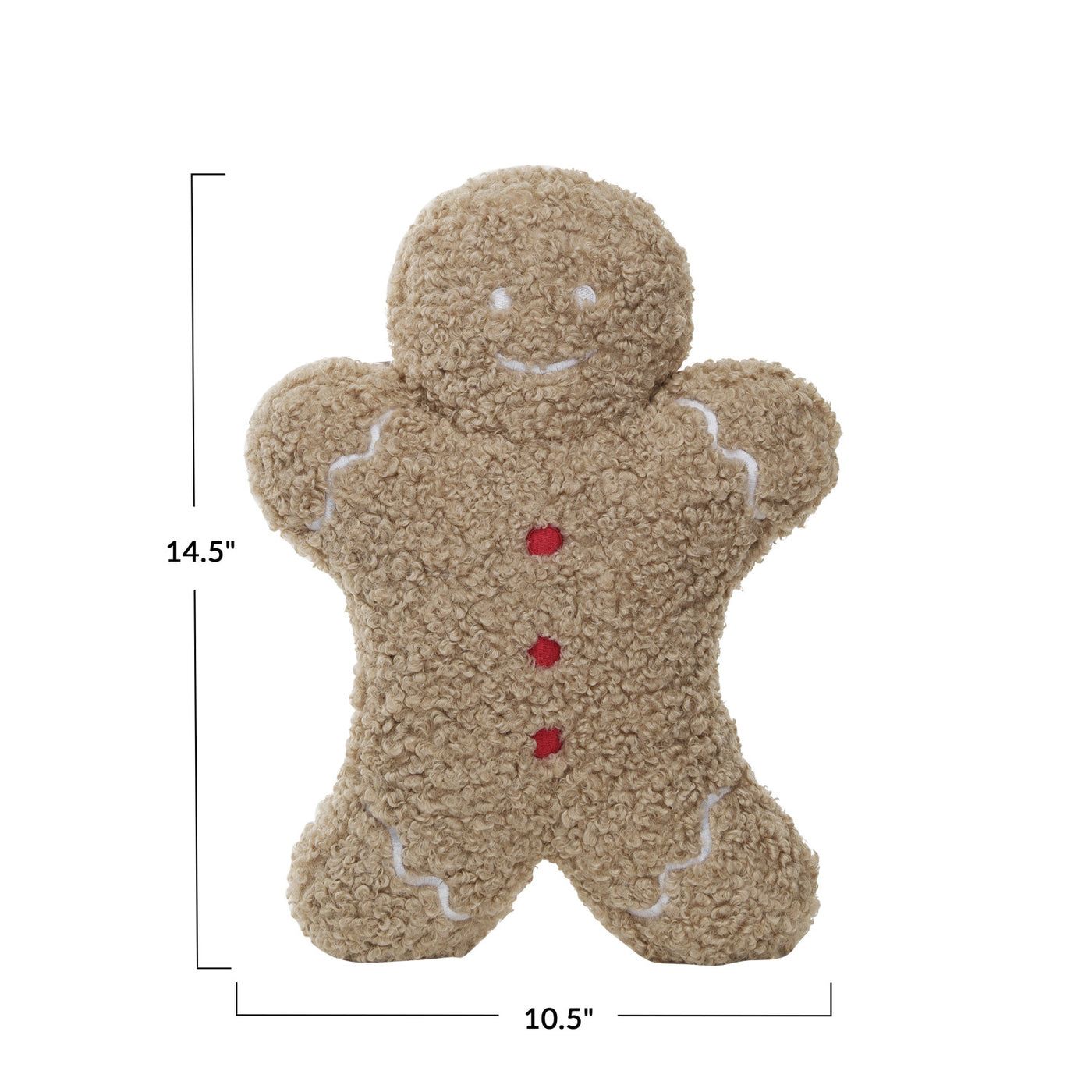 Bouclé Gingerbread Man Shaped Pillow