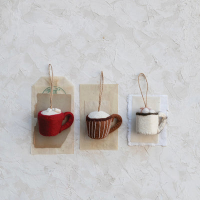 Wool Felt Hot Cocoa Mug Ornament