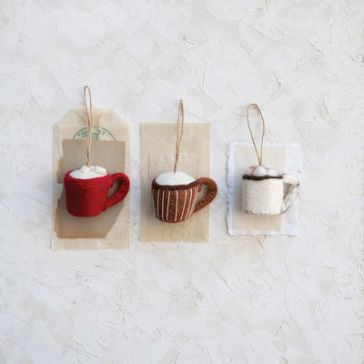 Wool Felt Hot Cocoa Mug Ornament