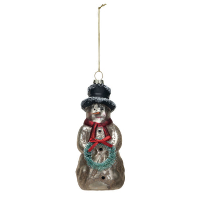 Mercury Glass Snowman Ornament