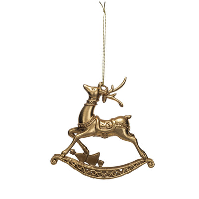 Resin Reindeer Ornament, Gold