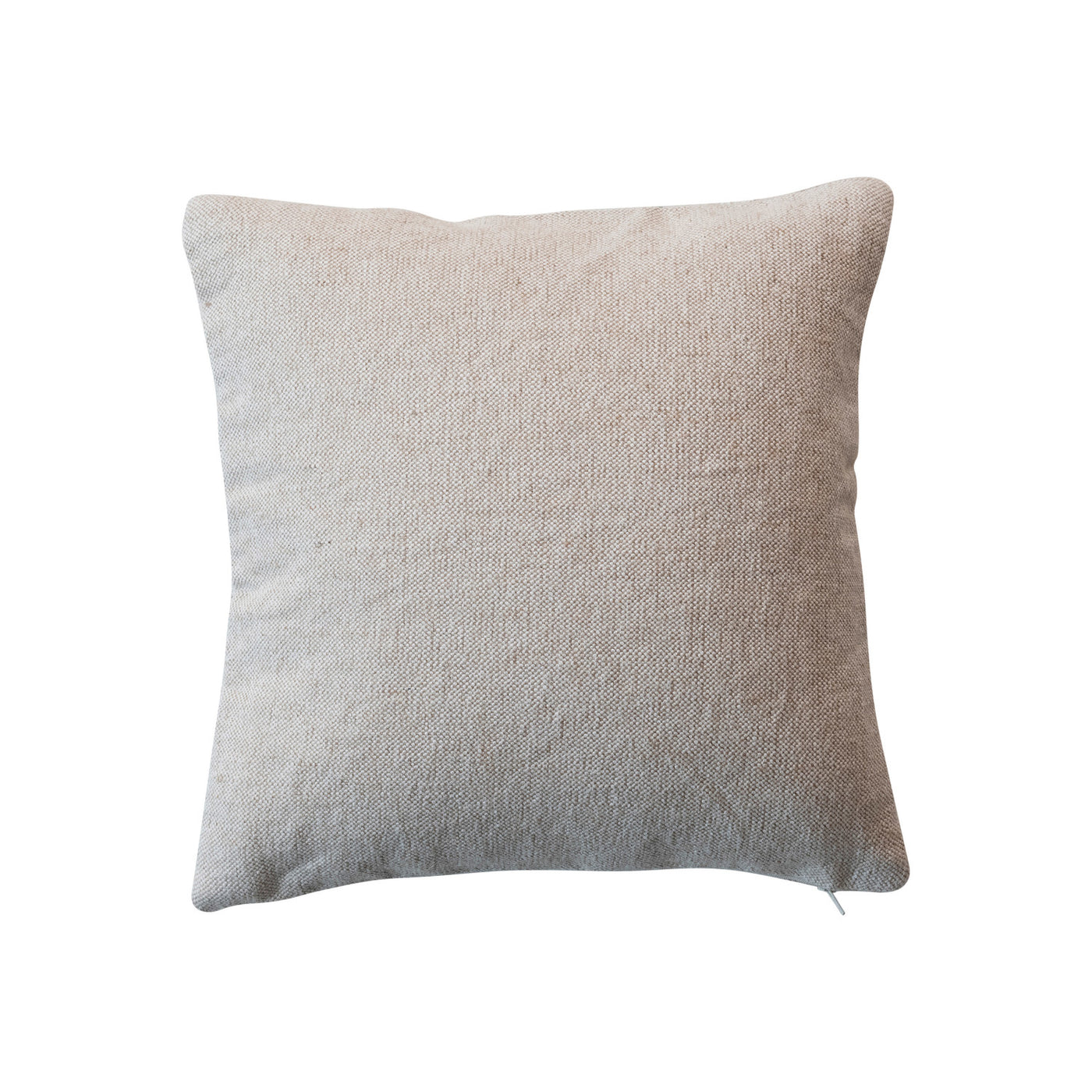 16" Square Cotton & Jute Pillow w/ Holly