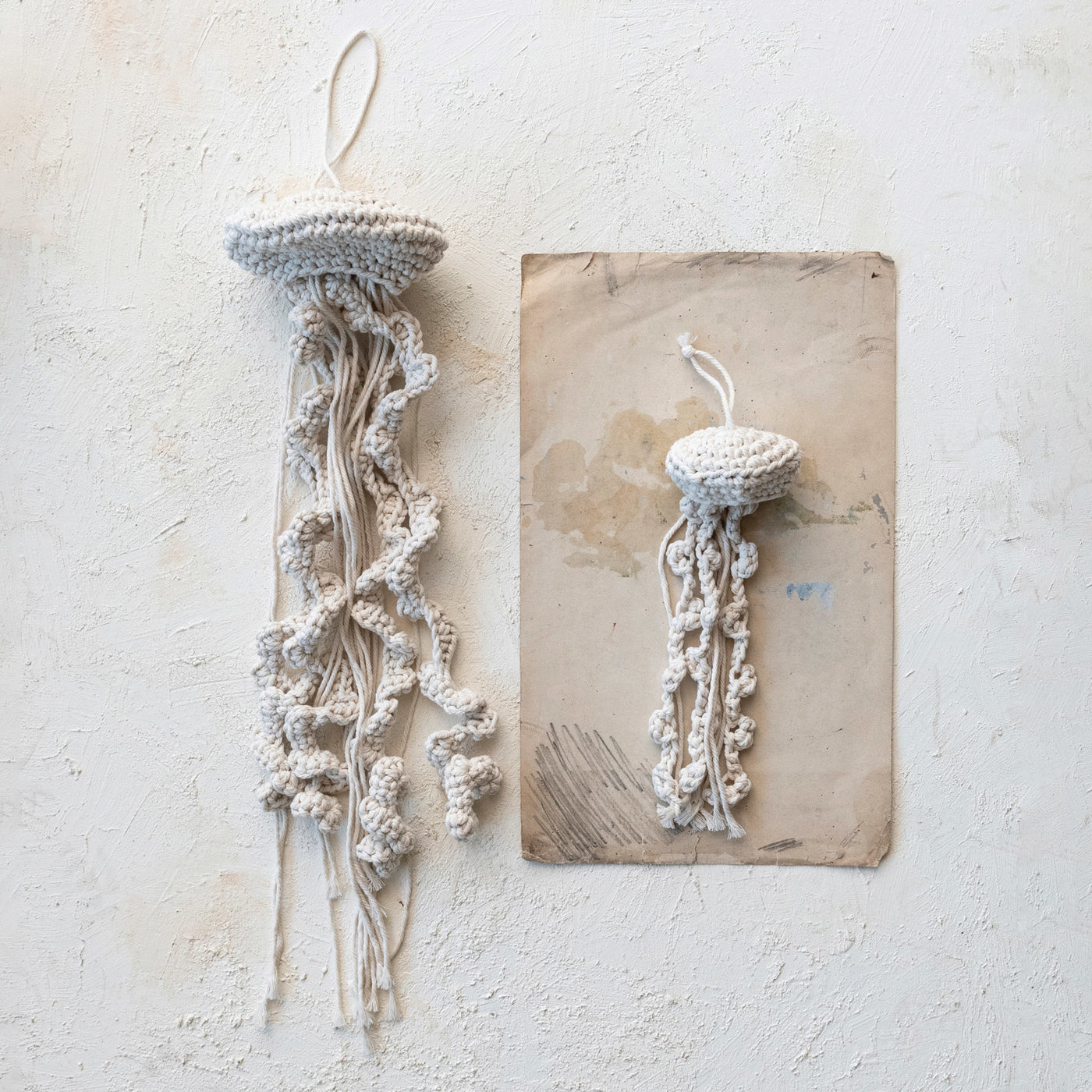 27"H Cotton Macrame Jellyfish Ornament