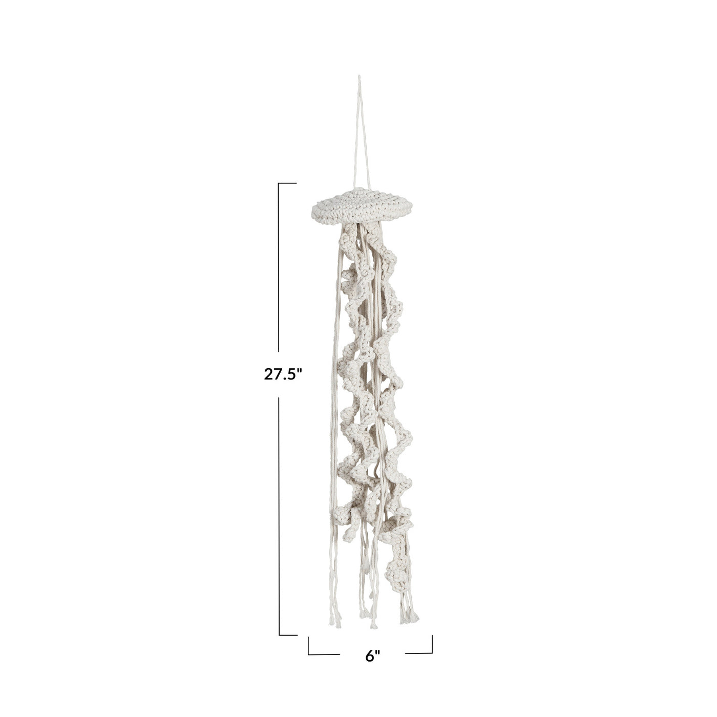 27"H Cotton Macrame Jellyfish Ornament