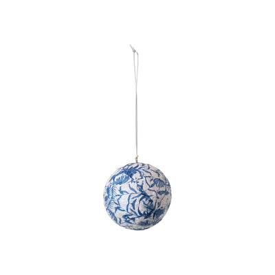 3"R Printed Paper Mache Ball Ornament