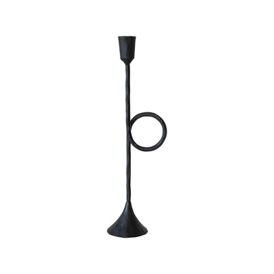 13"H Cast Iron Taper Holder, Black