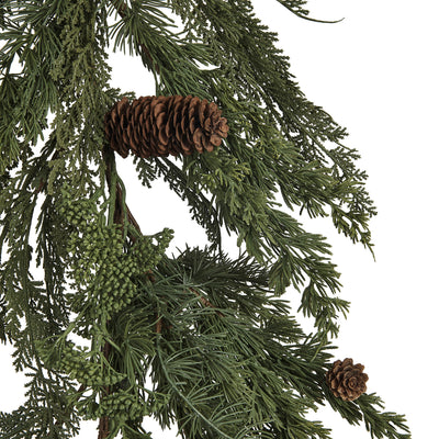 6'L Faux Spruce & Pine Garland w/ Pinecones