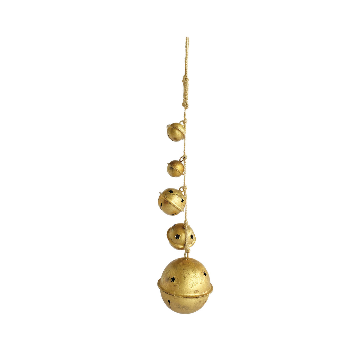 16"H Hanging Metal Bells w/ Star Cut-Outs