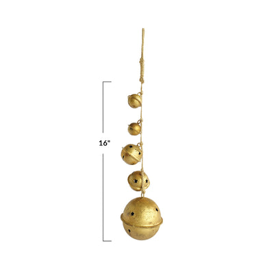 16"H Hanging Metal Bells w/ Star Cut-Outs