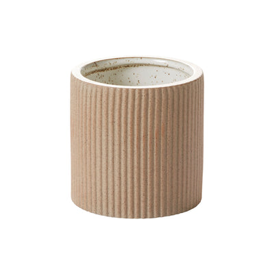 Morrigan Tan Ribbed Planter, 4"