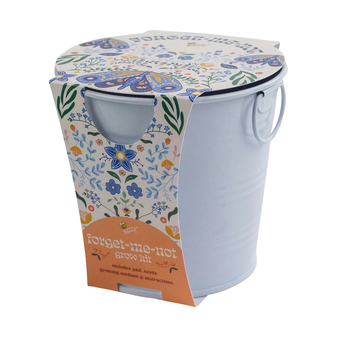 Organic Forget-Me-Knot Painted Flower Grow Pail