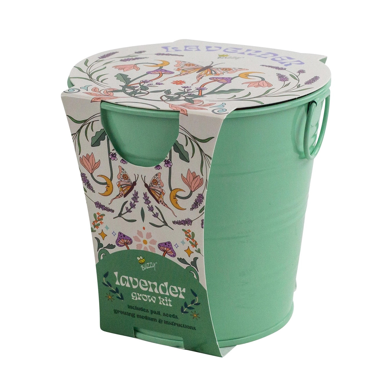 Organic Lavender Painted Flower Grow Pail