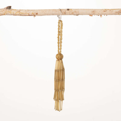 Gold Beaded Tassel Ornament