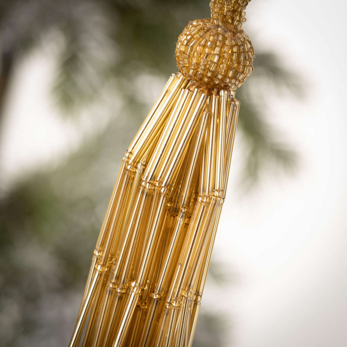 Gold Beaded Tassel Ornament