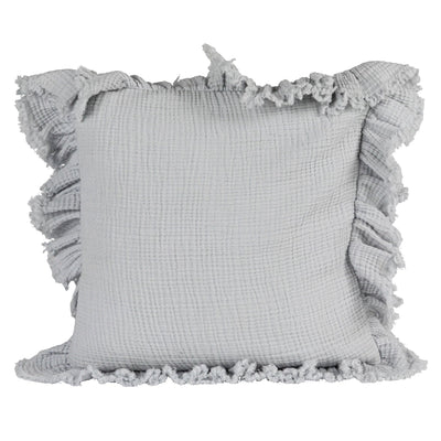 20" Square Cotton Double Cloth Pillow w/ Ruffled Edge