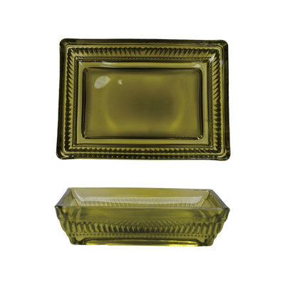 Glass Soap Dish, Olive