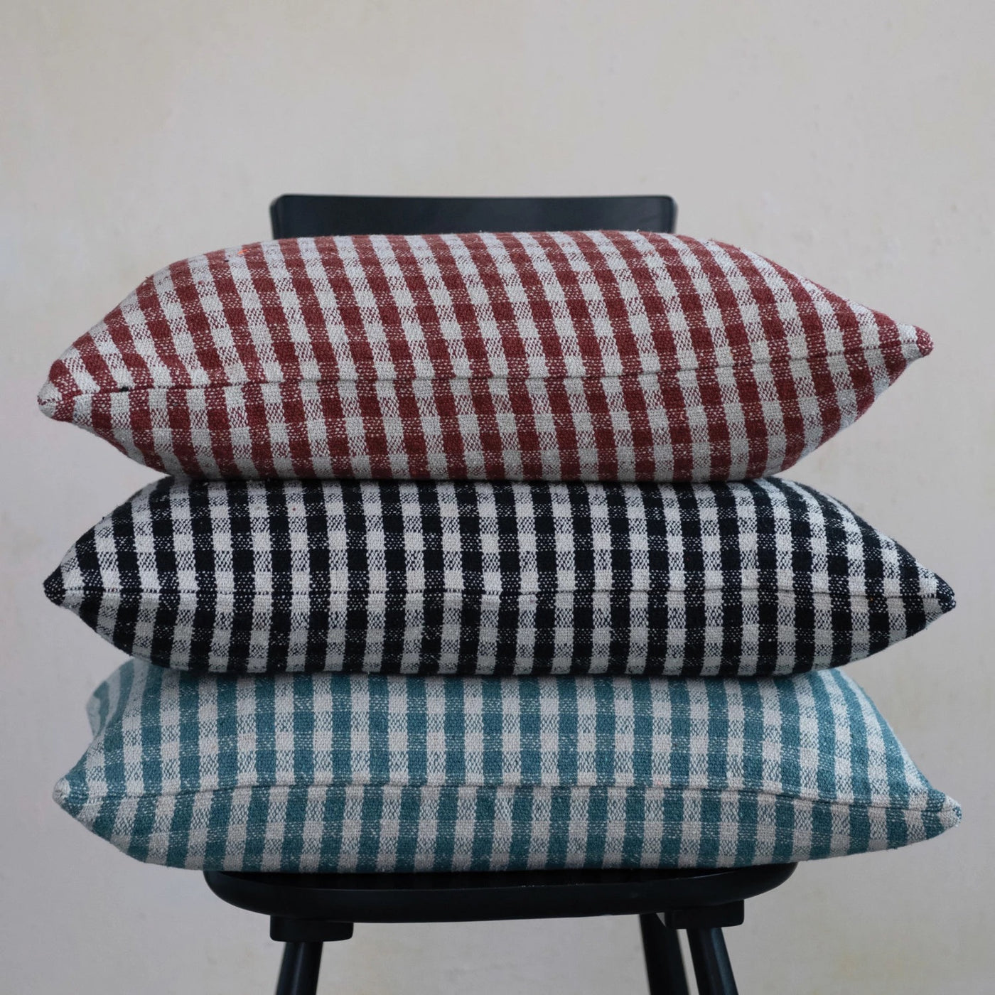 Teal Gingham Pillow