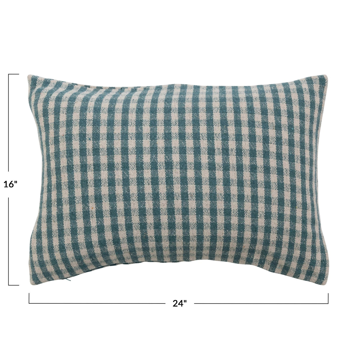 Teal Gingham Pillow