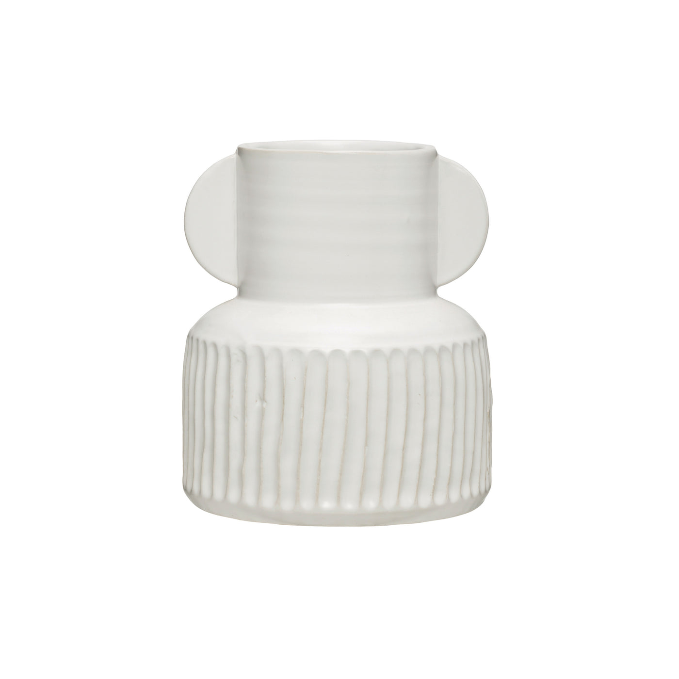 White Pleated Vase