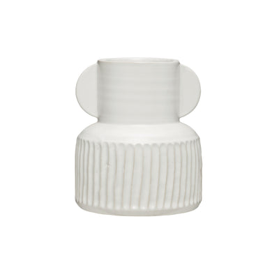 White Pleated Vase