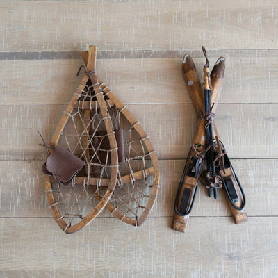 Wood Snowshoes Decor, Natural